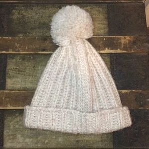 jcrew pom beanie in blush pink